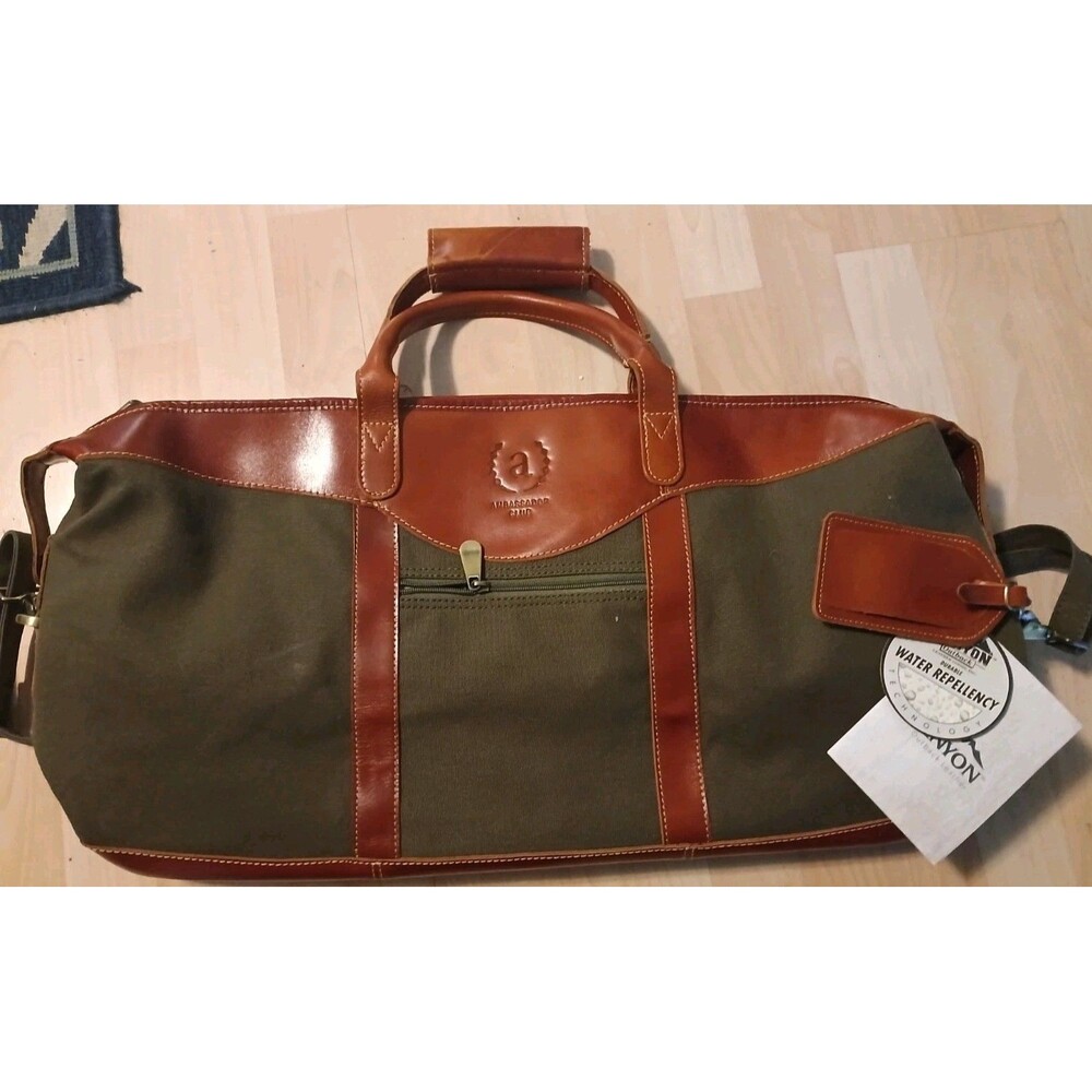 Canyon Outback Pine 22" Leather  Canvas Duffel Bag NWT
